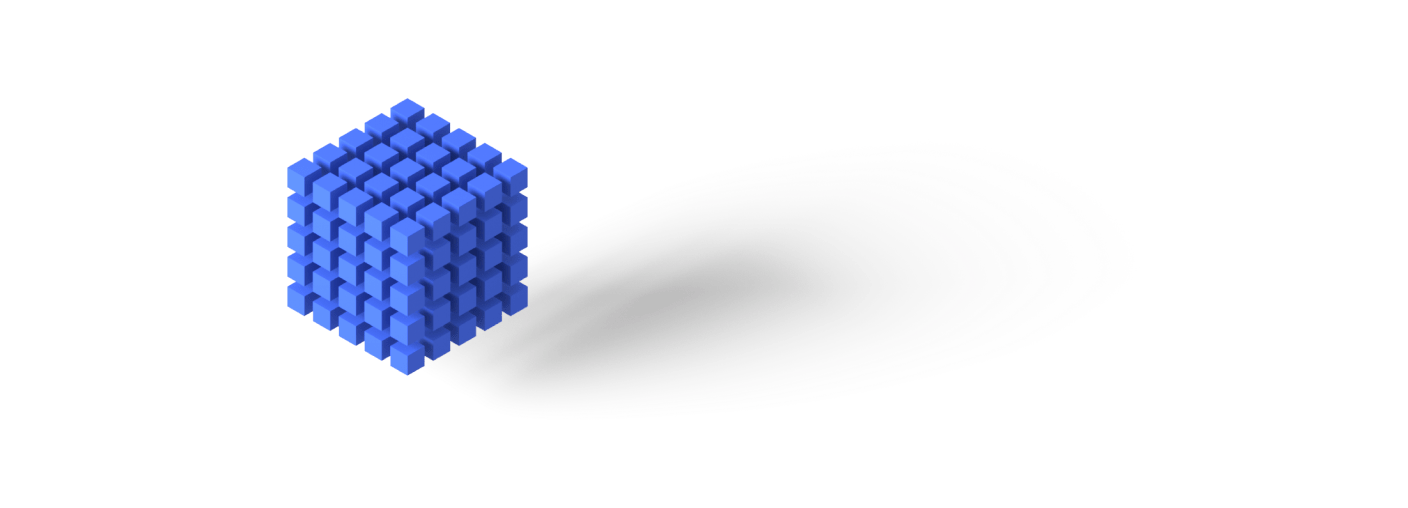 Divided cube in 3d view
